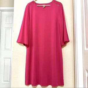 Chico’s Grommet Detail Summer Pink Berry Dress size 2